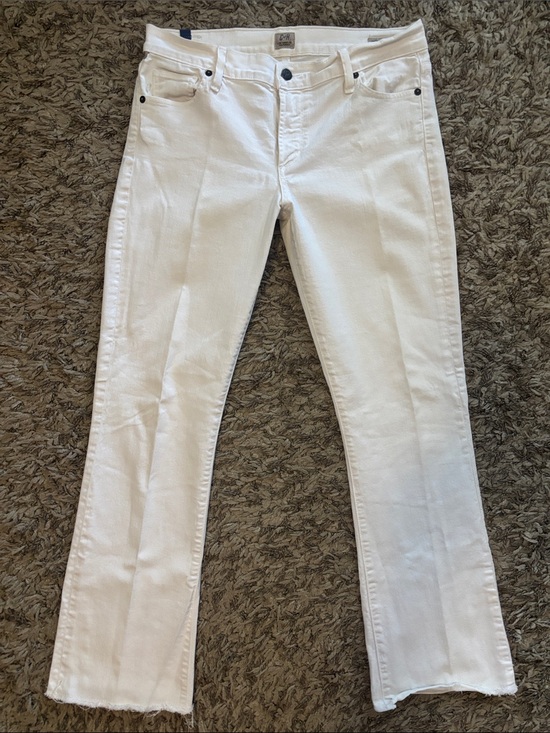 Citizens Of Humanity Denim - Citizens Of Humanity White Amber Medium Rise Boot cut Jeans with Subtle Hardware